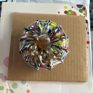 Luke’s hand blown glass pumpkin